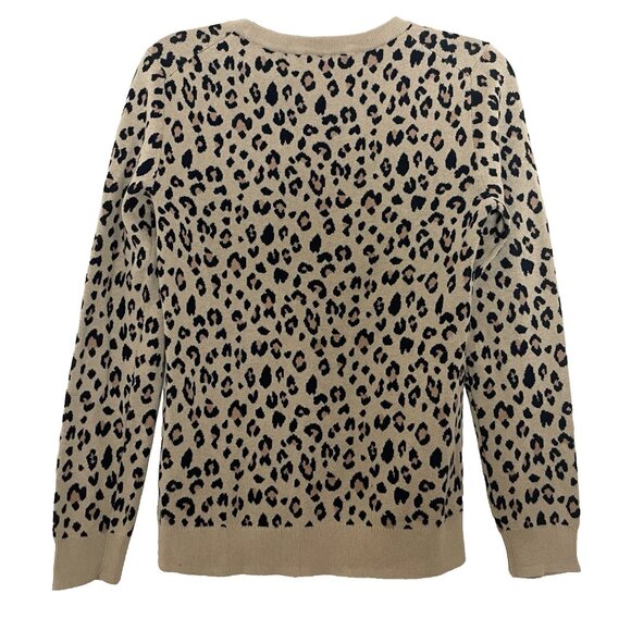 J. Crew Teddie Crewneck Sweater Women's XS Leopard Animal Print AS300 NWT - Picture 3 of 9